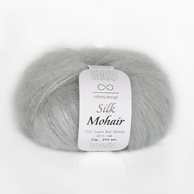 Infinity Design Silk Mohair (1022 CLOUD GREY) 75% супер кид мохер, 25% шелк 25 гр/210 м