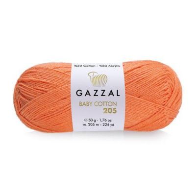 Пряжа Gazzal Baby Cotton 205 (505); Состав: 50% Хлопок, 50% Акрил; 50 гр/205 м